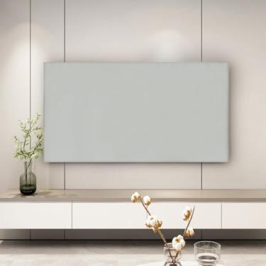 Imagem de Capa de TV de cor sólida 81.3 cm-215.9 cm capa contra poeira de TV moderna elástica LCD LED protetor de tela de poliéster para televisões de computador decoração de sala de estar - cinza claro||55-65