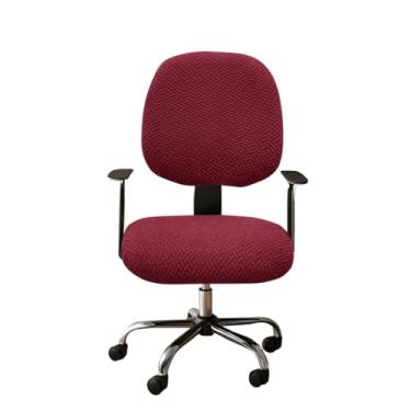 Imagem de Lzyjckh Capa para Cadeira de Escritório - 2 Peças Capas Elásticas para Cadeira para Cadeira Giratória Universal, Cadeira de Computador e Presentes de Escritório,Red