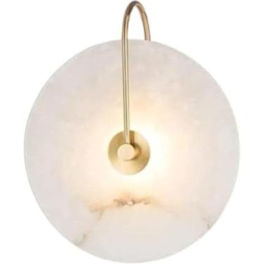 Imagem de Lâmpada De Cabeceira Interna Luz De Lavagem De Parede Lâmpada De Parede De Pedra De Estilo Nórdico Luzes De Parede De Abajur De Mármore Natural Base De Metal Estil, Gold, 15CM/5.9in