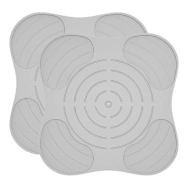 Imagem de Bothyi 2 peças de tapete de silicone para secagem de pratos, escorredor de pratos, almofada de secagem antiderrapante, suporte universal para panelas, Bege
