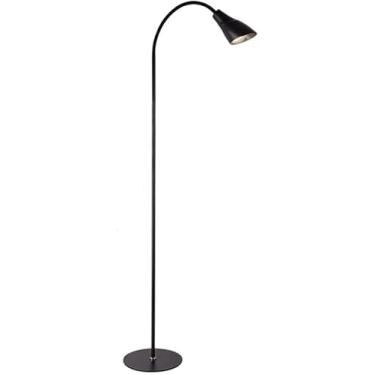Imagem de Lâmpada De Chão Minimalista Moderna, Luz De Chão De Metal Com Pescoço De Ganso Flexível, Sombra Acrílica, Interruptor De Cabo, Lâmpada De Pé Preta Para Sala De Estar, Quarto, Escritório, Es