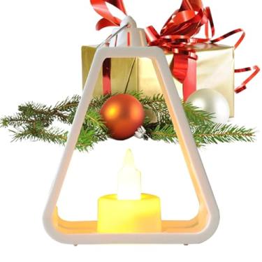 Imagem de Rrlihjgu Lanterna de LED de Vela de Natal - Luzes Noturnas LED Decoração Rústica,Lanternas Decorativas Natal Para Parapeito Corredor Quartos - Exterior Interior Jardim
