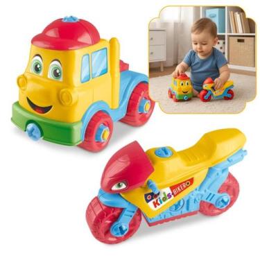 Imagem de Kit 2 Carrinhos Brinquedo Infantil Educativos Divertido Kids Monta Des