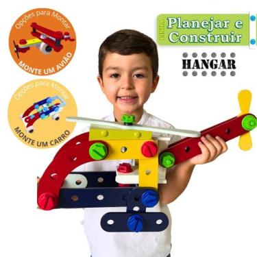 Imagem de Brinquedo Planejar e Construir Hangar com parafusoscriativo - CARIMBRÁ