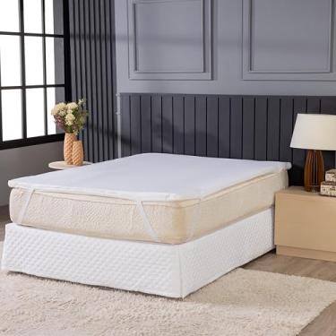 Imagem de Pillow Top Casal 1,90 x 1,40 m Espuma D28 | Protetor de Colchão Extra Conforto | Capa Removível Lavável | Maciez e Suporte Durável para Colchões
