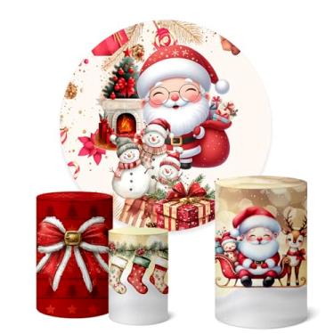Imagem de Trio Capas Cilindro + Painel Sublimado Festa 1,50m Natal (K1NAT098)