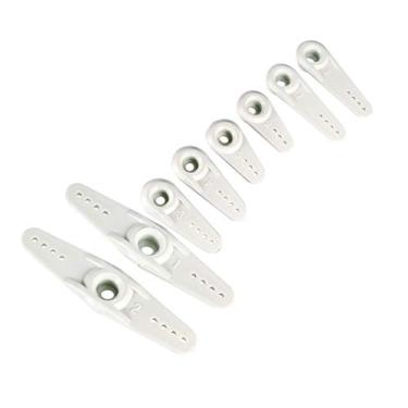 Imagem de uxcell Braços de servo de plástico 25T branco, furo de 3 mm braço único/duplo para Futaba 1 conjunto