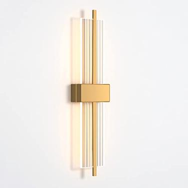 Imagem de Luminária de parede pós-moderna, Luminárias de parede internas simples, luminárias de parede de acrílico LED com fio, luminária de iluminação noturna para quarto, 3000K, branco quente, com