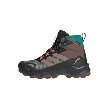Imagem de adidas Tênis de caminhada feminino Terrex Skychaser Ax5 cano médio Gore-tex Climawarm+, Earth Strata/Trace Brown/Pure Teal, 34