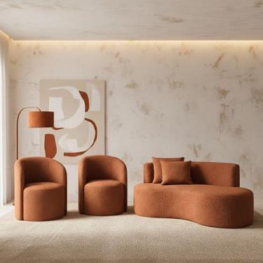 Imagem de Conjunto Decorativo 02 Poltronas + Sofá Curvo Orgânico Nature Gaia Bou