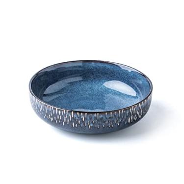 Imagem de URGDWEKJY Tigela de salada de cerâmica vintage tigela de macarrão tigela de salada prato fundo doméstico sobremesa tigela de café da manhã adequada para saladas, massas, legumes, tigela de frutas (A2