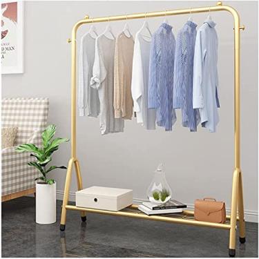 Imagem de Cabide para roupa cabide com rodas, cabide de metal resistente independente, fácil de montar para armazenamento de roupas, suporte de exibição, barra de roupa para decoração de quarto, dor