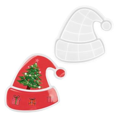 Imagem de Moldes Bandeja Resina Natal, Molde Silicone Gorro Papai Noel Porta Joias Castiçal Recipiente DIY Artesanato Bandeja Decorativa