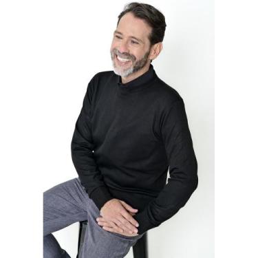 Imagem de Suéter Masculino Gola Careca Camisaria Colombo, Preto, Gg