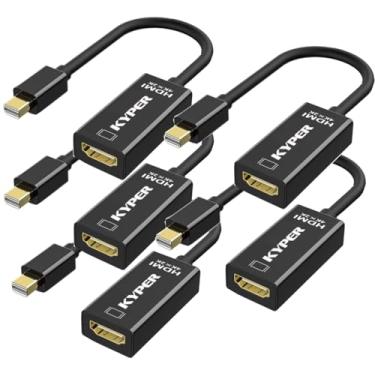 Imagem de USKyper-4777 Pacote com 5 Mini DisplayPort para HDMI Banhado a Ouro 4K Mini DP Compatível com Thunderbolt MacBook Pro, MacBook Air, Mac Mini, Microsoft Surface Pro 3/4 (5, Branco)