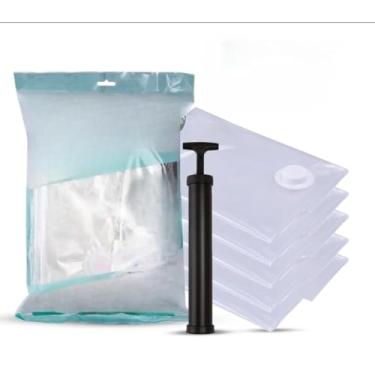 Imagem de Sacos a Vácuo para Roupas com Bomba Manual – Organizador de Roupas e Edredons, Economia de Espaço e Proteção contra Poeira e Umidade