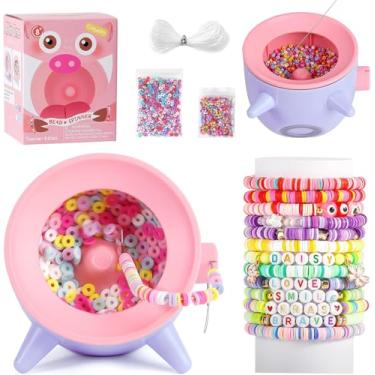 Imagem de Caydo Spinner de contas de argila, giratório elétrico 2 em 1 com agulha e linha para fazer joias, fabricante de pulseiras para contas de argila e sementes, ajuste de velocidade e rotação, kit de