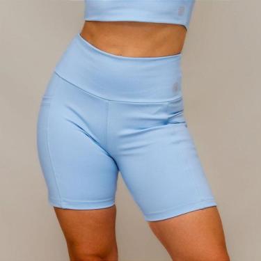 Imagem de Shorts Confortáveis com Bolso para Treino e Corrida - Azul Frozen - HN