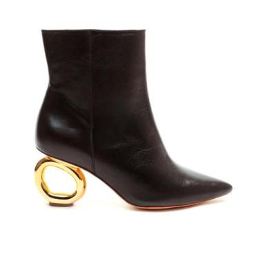 Imagem de Bota Couro Preto Cano Curto Cecconello 2201001-5, Preto, 37