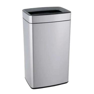 Imagem de Lixeira Plana Retangular 40 Litros Inox Escovado Brinox