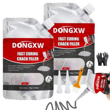Imagem de Enchedor de rachaduras de concreto Dongxw Fast Curing 2x500g à prova d