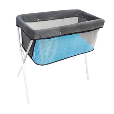 Imagem de Berço Co-leito Portatil, 90 x 50 x 79 cm, Suporta at? 9 kg, com Mosquiteiro (Azul)