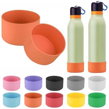 Imagem de 2 peças de bota de silicone compatíveis com garrafa de água Owala FreeSip Twist 510 g, capa protetora antiderrapante e à prova de queda compatível com garrafa de água Owala Free Sip Twist 510 g