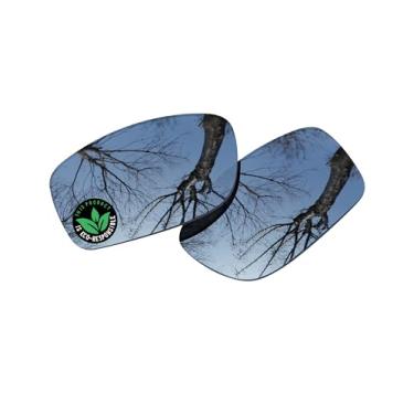 Imagem de Raydi Lentes de reposição de policarbonato para óculos de sol retangulares Costa Del Mar Caballito - Espelho de titânio prateado - Polarizado