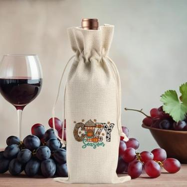 Imagem de Saco de vinho com estampa de leopardo, café, abóbora, presente para amigos, colegas, família, homens, presentes para festas engraçadas, sacolas de vinho