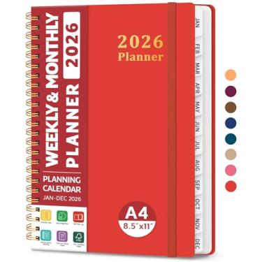 Imagem de Agenda 2026, agenda semanal e mensal, janeiro de 2026 a dezembro de 2026, capa dura, agenda agenda 2026, com abas para mulheres e homens, bolso interno, encadernação espiral, perfeito para escritório