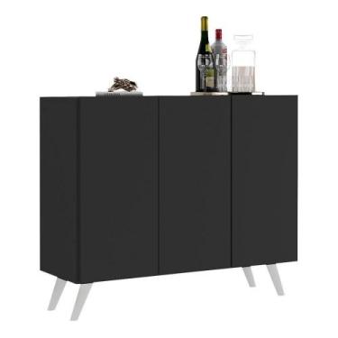 Imagem de Aparador Buffet 3 Portas Multimóveis V1009 Preto/Branco - MULTIMOVEIS