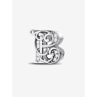 Imagem de 1 peça, prata, elegante, 26 letras, berloque de contas, adequado para mulheres, faça você mesmo e roupa diária, joias combinando, decoração presente para mamãe, 8.98*9.74mm, Prata, Sem Pedra Preciosa