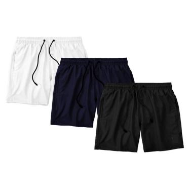 Imagem de Kit 3 Bermudas Life Lisa Short Liso Masculino Básico Mauricinho Tactel-Masculino