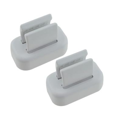 Imagem de SQXBK 2 peças multifuncionais sem broca suporte de pendurar 60 mm branco suporte de escova de dentes montado na parede para armazenar acessórios de banheiro vassouras esfregões ferramenta de