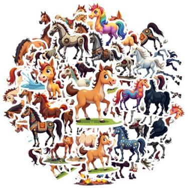 Imagem de 35 peças de adesivos de decalque de grafite de fantasia de unicórnio de cavalo, pacote de adesivos majestosos para mala, geladeira, telefone, bagagem, laptop, guitarra, carro, brinquedos, faça você
