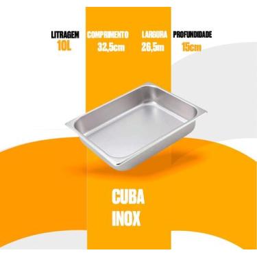 Imagem de Kit Com 4 Cubas Gastronômicas 1 Por 2 X 150 Sem Alça Rechaud Buffet - 