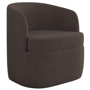 Imagem de Poltrona Giratória Decorativa Para Sala Dandara K04 Veludo Marrom - Mpozenato