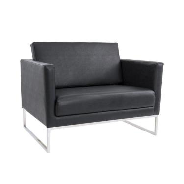 Imagem de Poltrona Decorativa Julia 106cm Courotex Preto Gran Belo