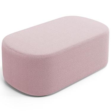 Imagem de Puff Decorativo Orgânico Para Living Quarto 100cm Doha W01 Bouclê Rose - Lyam Decor
