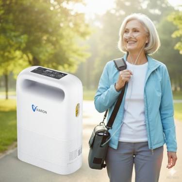 Imagem de 93% Portátil Oxigênio uso viaje e Doméstico 5LTS Concentrador de OXI- Alta Concentração, Silencioso, Bateria de Longa Duração(6400mAH), Fácil de Usar para Idosos, Saídas Rápidas