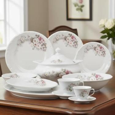 Imagem de Baixela Serviço Jantar Eterna 46pç para 6 pessoas Porcelana Schmidt