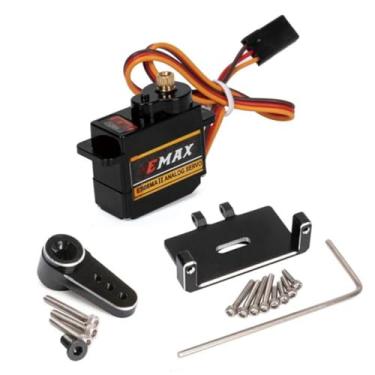 Imagem de ES08MA II 12g Mini Metal Gear Analog Servo Shockproof Stable Machine Compatible for RC Model (Black Set)
