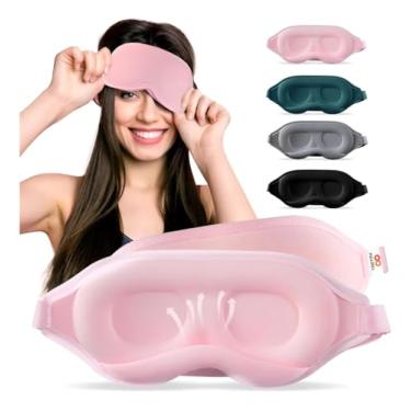 Imagem de Mascara De Dormir Tapa Olho Para Dormir Viagem 3D Blackout Espuma Macia E Confortável (Rosa)