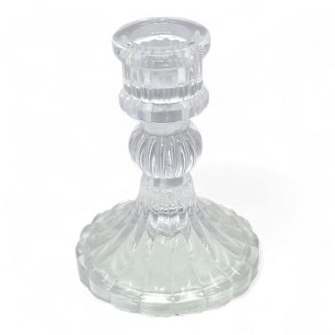 Imagem de Porta Velas Delicado Castiçal Transparente Vidro 10 cm