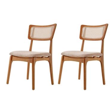 Imagem de Conjunto 2 Cadeiras De Madeira Viena Brisa/cinamomo Imbuia