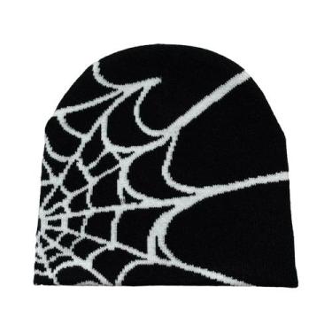 Imagem de Chapéu de Malha Unissex Y2K - Gorro Aranha com Design Moderno para Tod