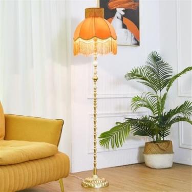 Imagem de Luminária de chão francesa de luxo com franjas, LED, estilo retrô americano, para sala de estar, sofá, quarto, escritório, casa de campo, hotel, estilo campestre europeu, criativa, decorativ