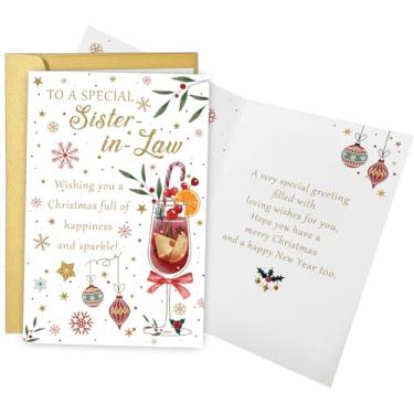 Imagem de Spercy Cartão de Natal da cunhada do irmão das irmãs, cartão de Natal de coquetel para cunhada, cartões de Feliz Natal para mulheres