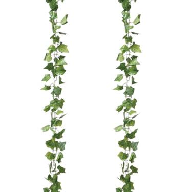 Imagem de 2 peças de videiras artificiais para decoração de casa, guirlanda, flores verdes, plantas falsas penduradas, vegetação, folhas, quarto, decoração estética para sala de estar, apartamento, pátio, casa