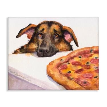 Imagem de Stupell Industries Arte de parede de pastor alemão com pizza, design de George Dyachenko, 61 x 76 cm